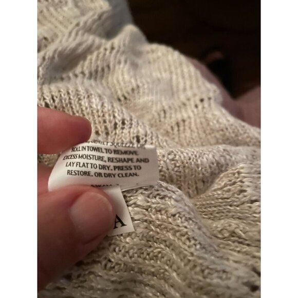 Eileen Fisher Petite Short Sleeve Open Front Linen Viscose Cardigan Sweater PS - Picture 7 of 7